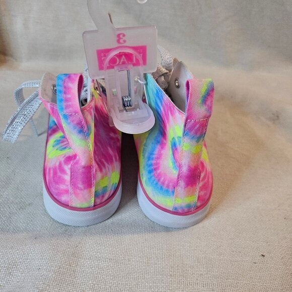 The Children's Place Girl's Rainbow Tie Dye High Top Sneakers - Size 3 - Picture 5 of 7